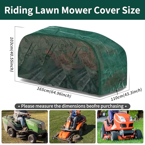 Detalle de RICHIE Riding Lawn Mower Cover – Waterproof & Windproof, 165 x 110 x 103 cm
