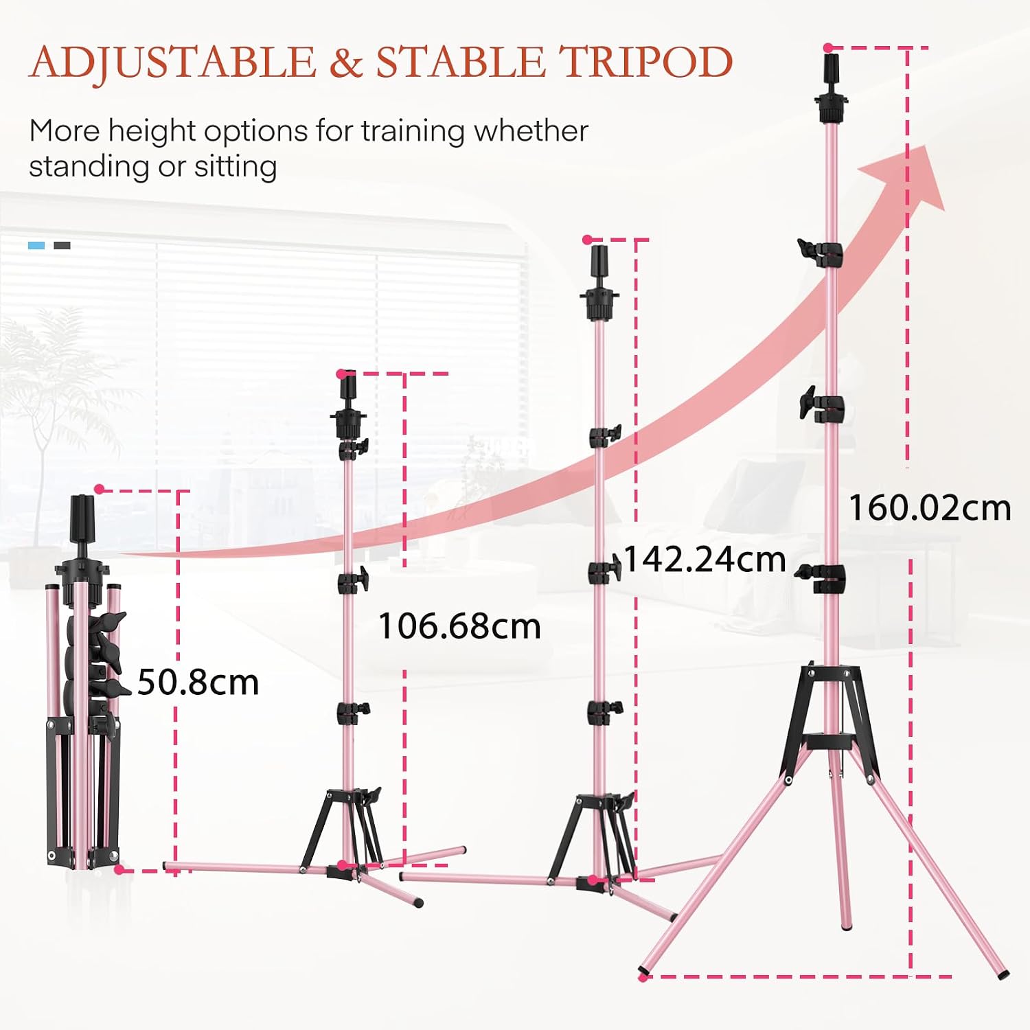 Detalle 2 de Fernlandia Mannequin Head Stand 20–63in Pink