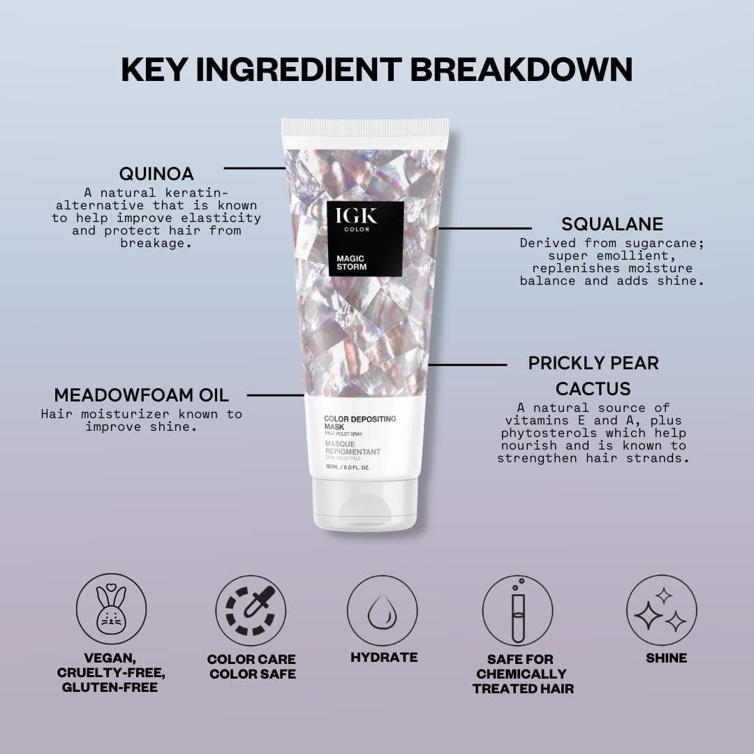 Thumbnail 4 de IGK Magic Storm Pale Violet Gray Hair Gloss + Color Depositing Kit