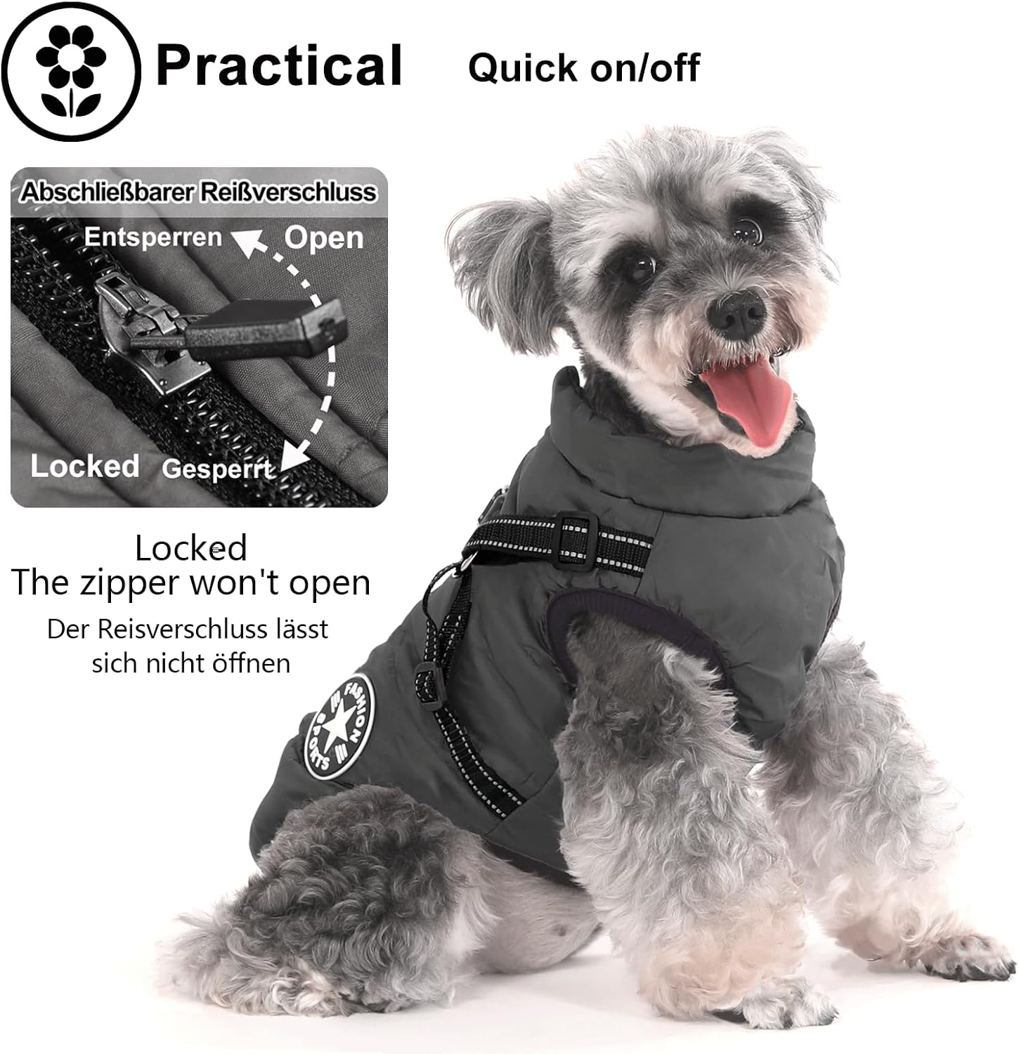 Detalle 2 de Aywoja Dog Coat with Harness 8 Sizes