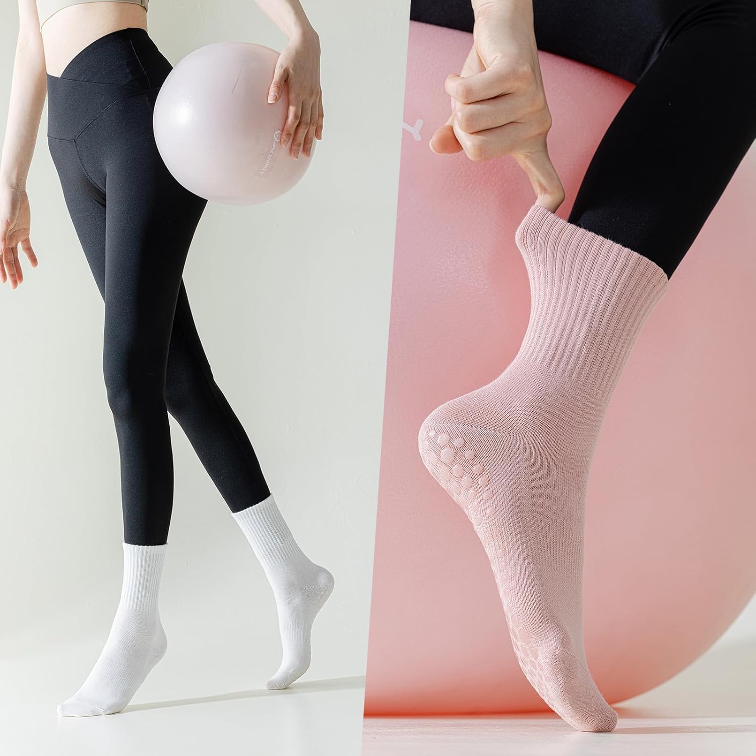 Thumbnail 1 de BISOUSOX Pilates Socken Damen (3 Paar) mit Anti-Rutsch, Baumwolle, Größe 36–40