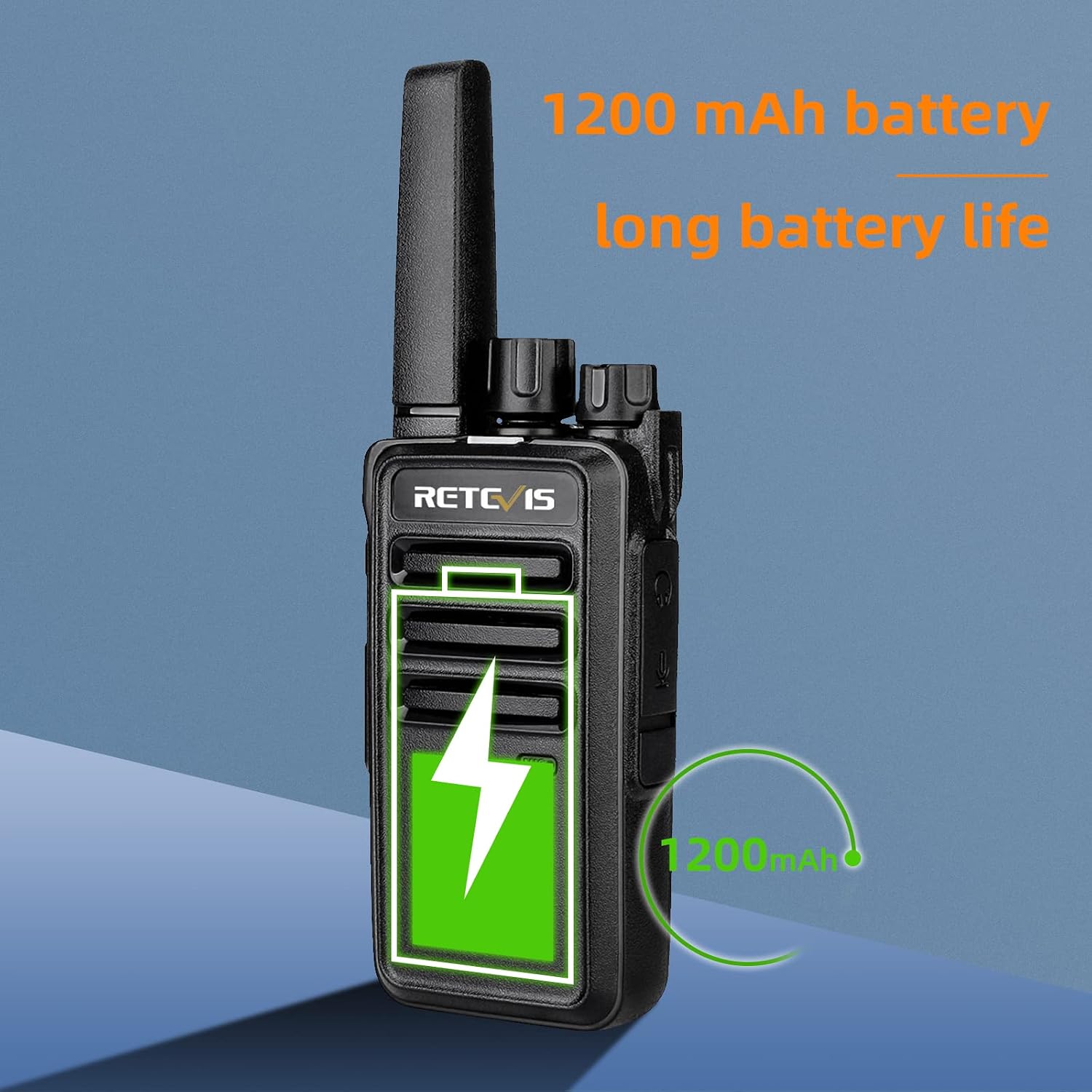 Detalle de Retevis RT68 Two-Way Radios with Earpiece (6 Pack) – Heavy-Duty, Long-Range, USB Charging Base