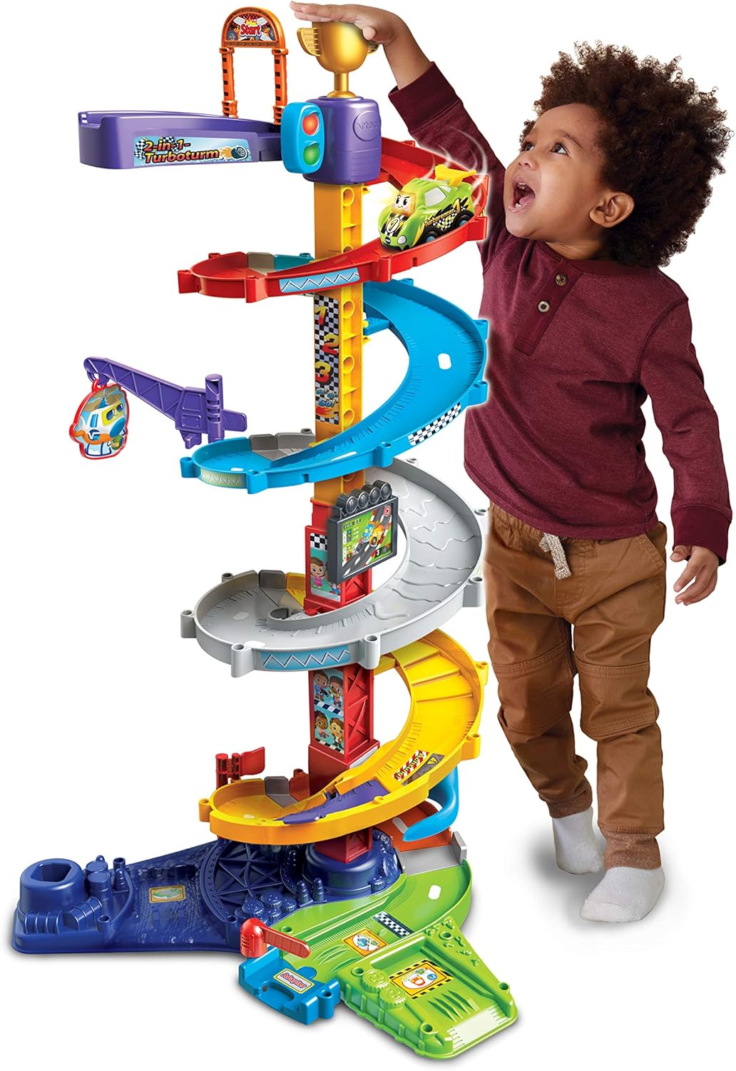 Thumbnail 2 de VTech TUT TUT Baby Flitzer 2-in-1 Turboturm – Großes Turm-Spielset mit Turborenner, Weichen & Falltür