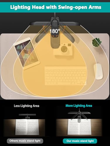 Detalle de Vekkia 64 LED Rechargeable Music Stand Light, Folding Clip On Piano Lamp