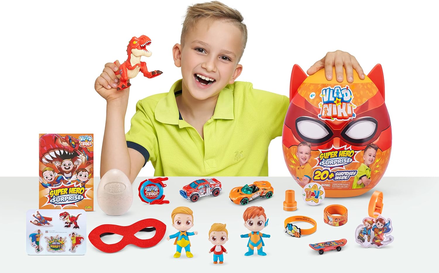 Detalle de ZURU 11701A Vlad & Niki Superhero Surprise – Uovo Rosso con accessori e action figure