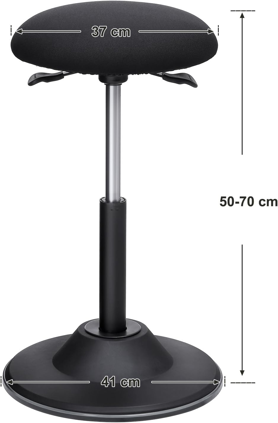 Detalle de SONGMICS OSC01BK Bürohocker 50–70 cm 💺