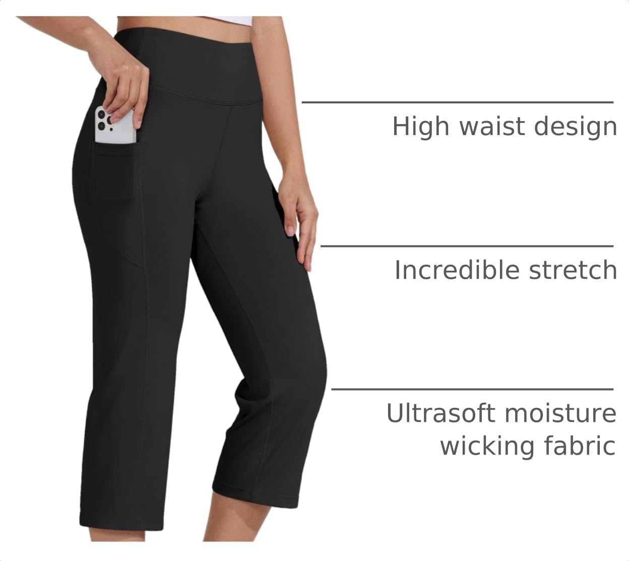 Detalle 2 de Willit Yoga Capris 21" High Waist