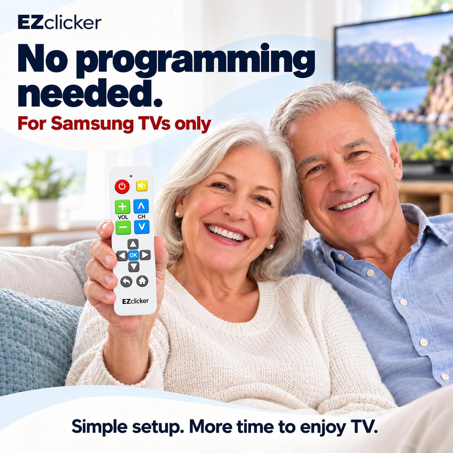 Detalle 2 de Samsung Replacement TV Remote with Big Button (White) for Samsung TVs