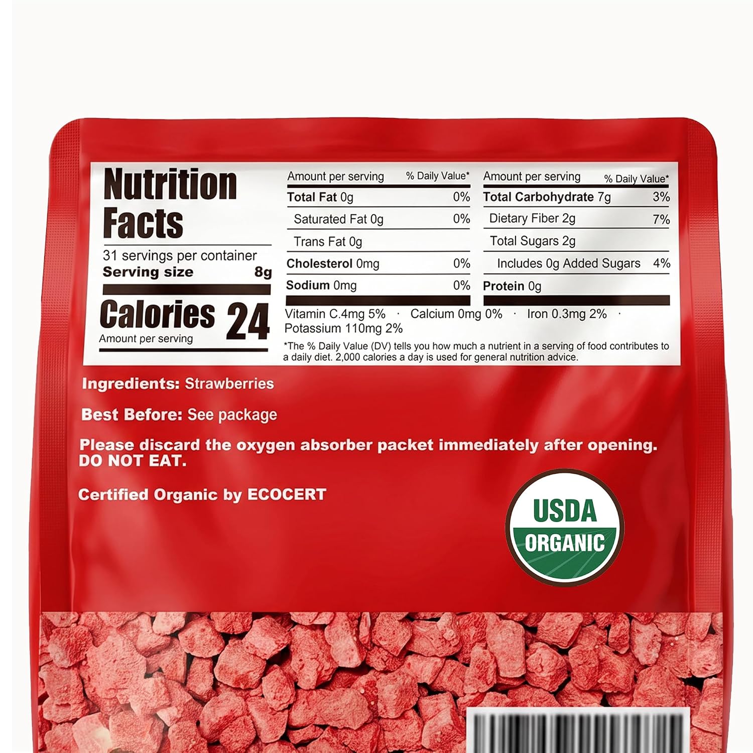 Detalle 2 de Freeze-Dried Strawberry Pieces, 9 oz
