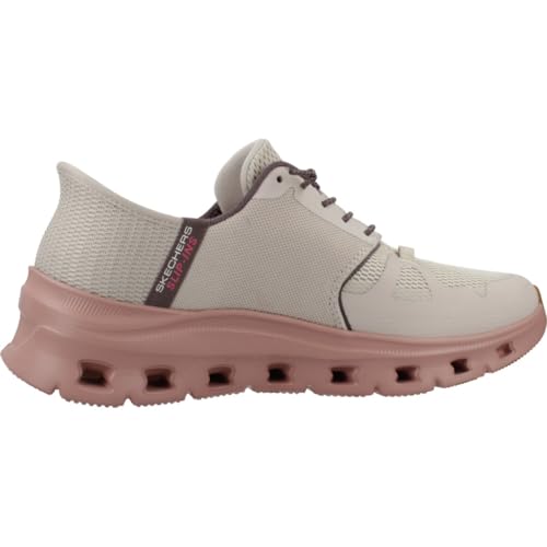 Detalle de Skechers Damen Glide-Step Pro Slip-In Sneaker – Taupe Mesh/Multi Trim, 39.5 EU