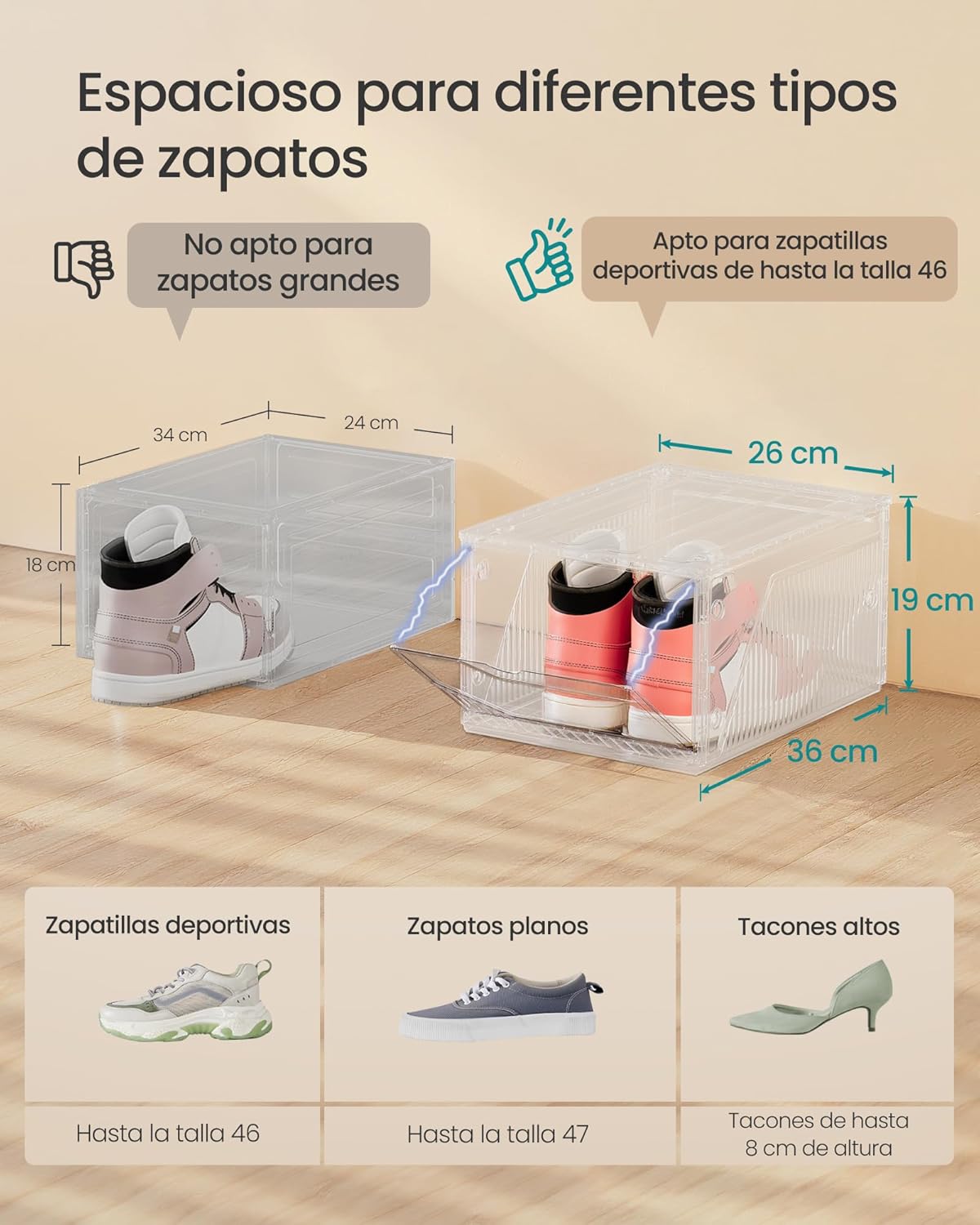 Thumbnail 4 de SONGMICS LSP806WH01 Cajas para Zapatos