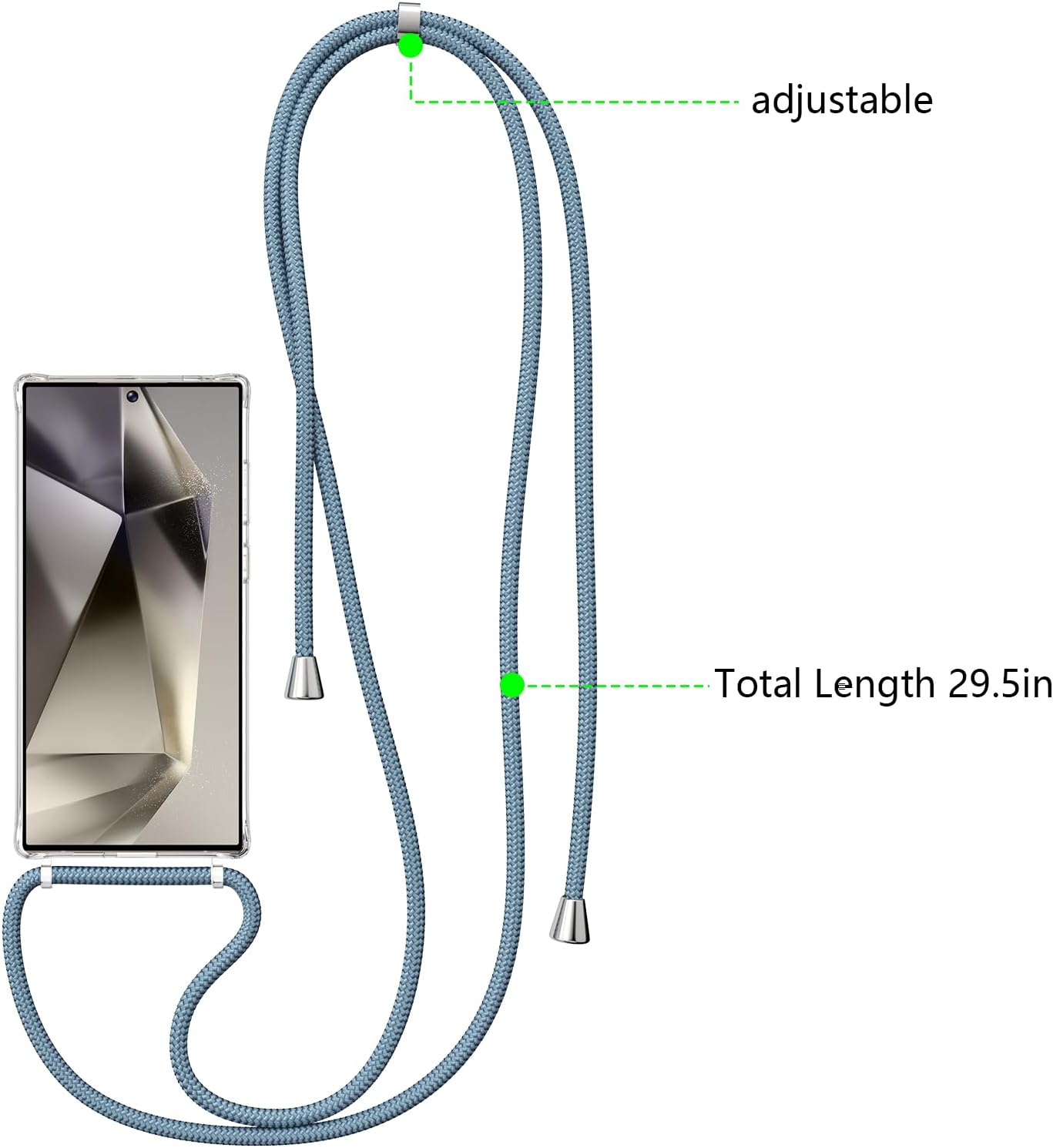 Thumbnail 1 de ZTOFERA Crossbody Lanyard Case for Samsung Galaxy S25 Ultra 5G (6.9') – Ultra Clear Back with Adjustable Neck Cord