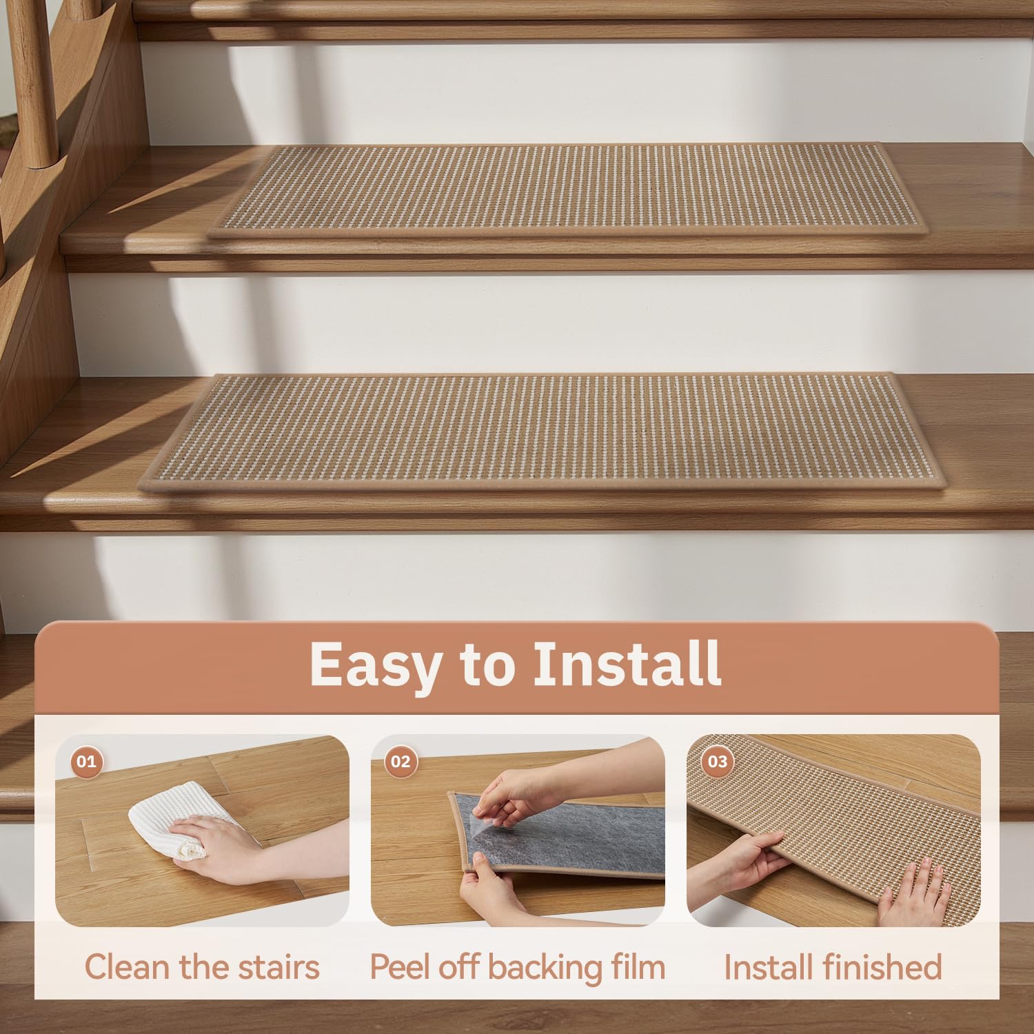 Detalle 1 de Jute Stair Treads, 8" x 30