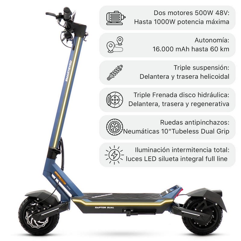 Thumbnail 1 de Smartgyro Raptor Dual Evo: Patinete Eléctrico homologado DGT con doble motor 2x1000W y 60 km de autonomía