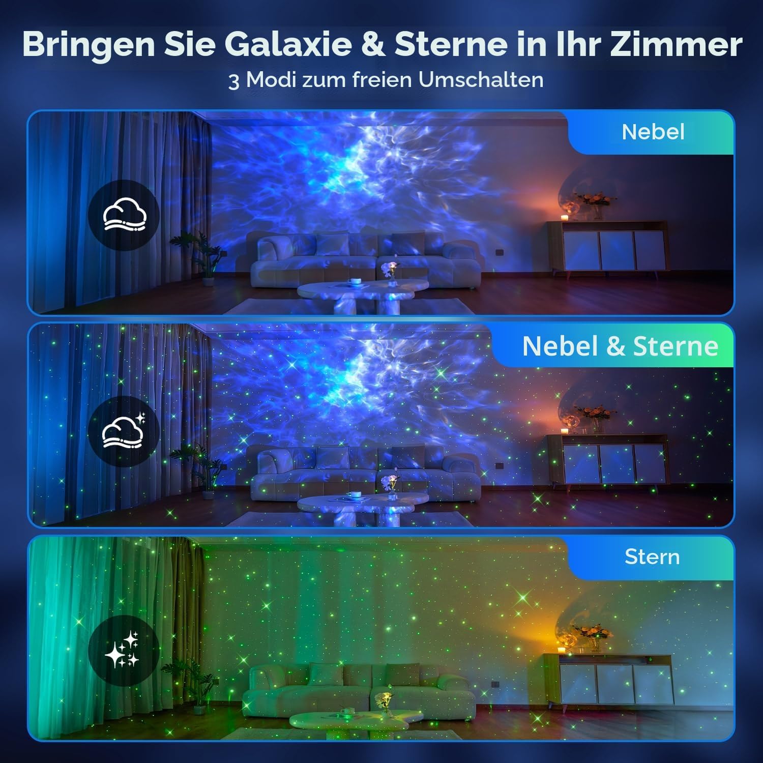 Detalle 2 de One Fire Sternenhimmel Projektor 15 Farben