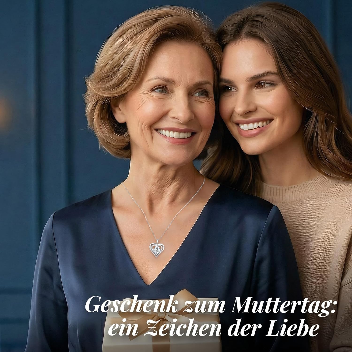 Thumbnail 1 de CDE Damen Halskette aus 925 Sterling Silber mit Moissanit-Herzanhänger (Moissanit „I LOVE YOU“)