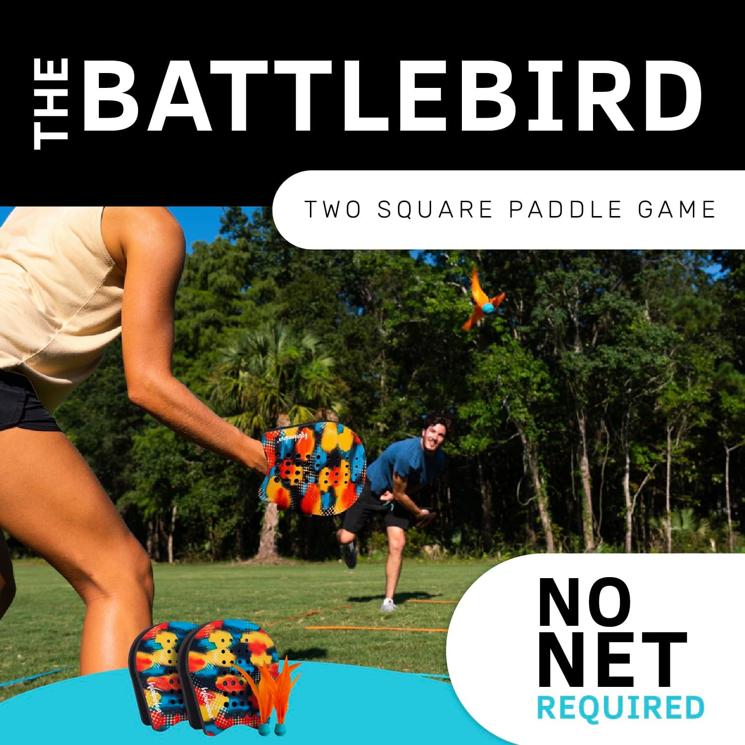 Detalle 2 de Waboba BATTLE BIRD – zestaw do gry dla 2 osób z wiosłami na dłonie
