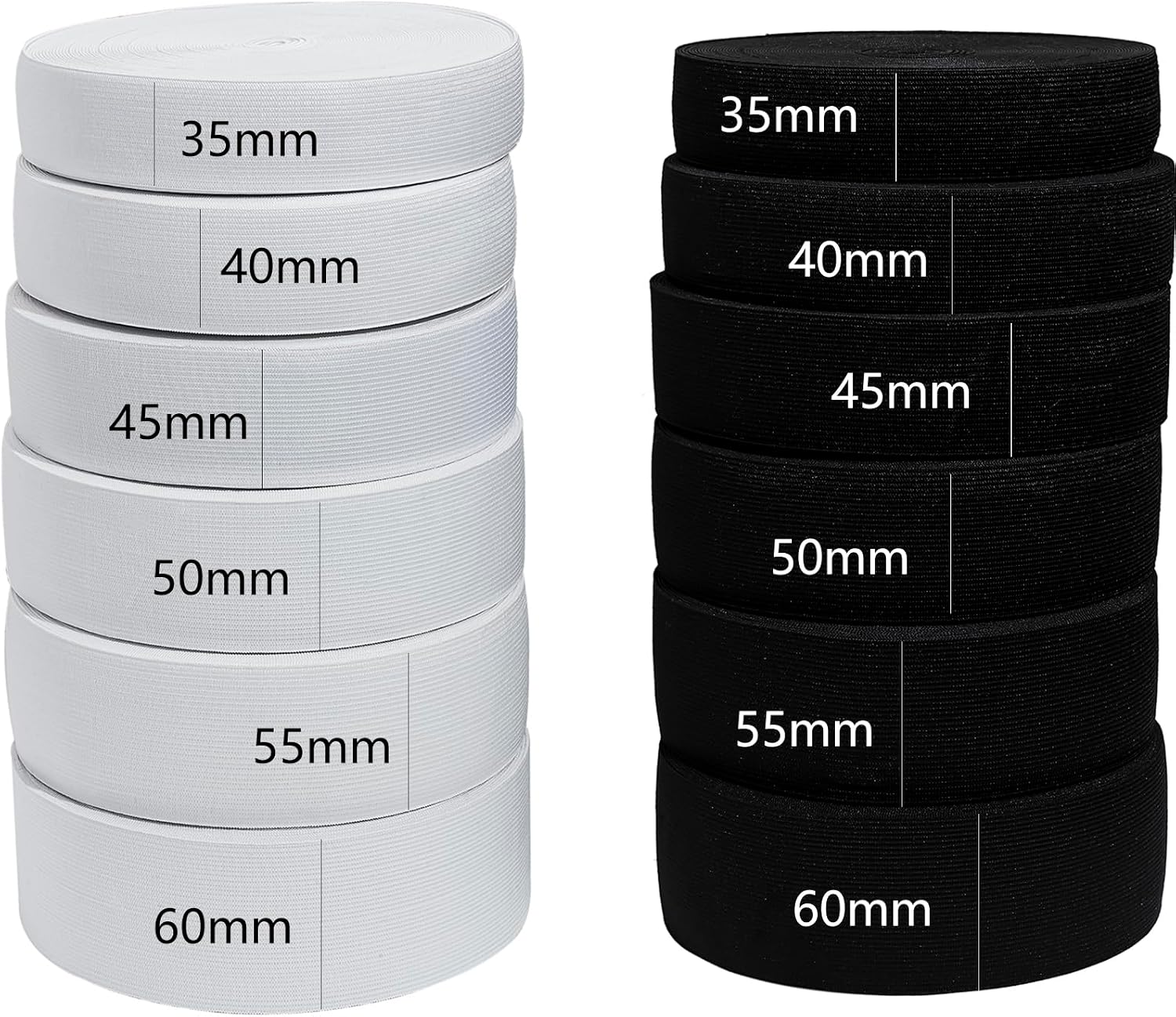 Detalle 2 de HERZONE gummiband 20 m, 35 mm brett, svart i gummi och polyester
