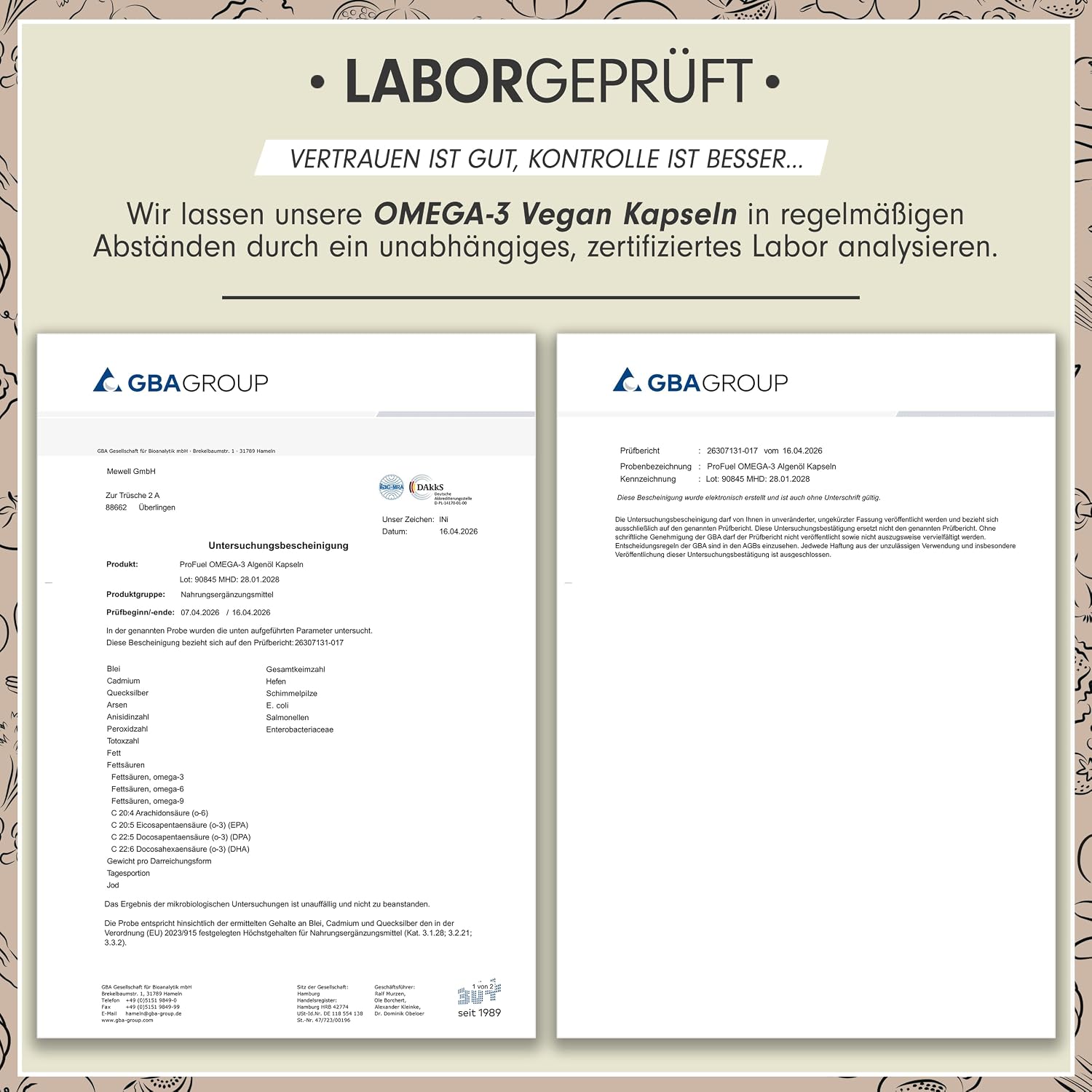 Thumbnail 4 de Omega‑3 Vegan Kapseln 120 Stück, 2000 mg Algenöl täglich