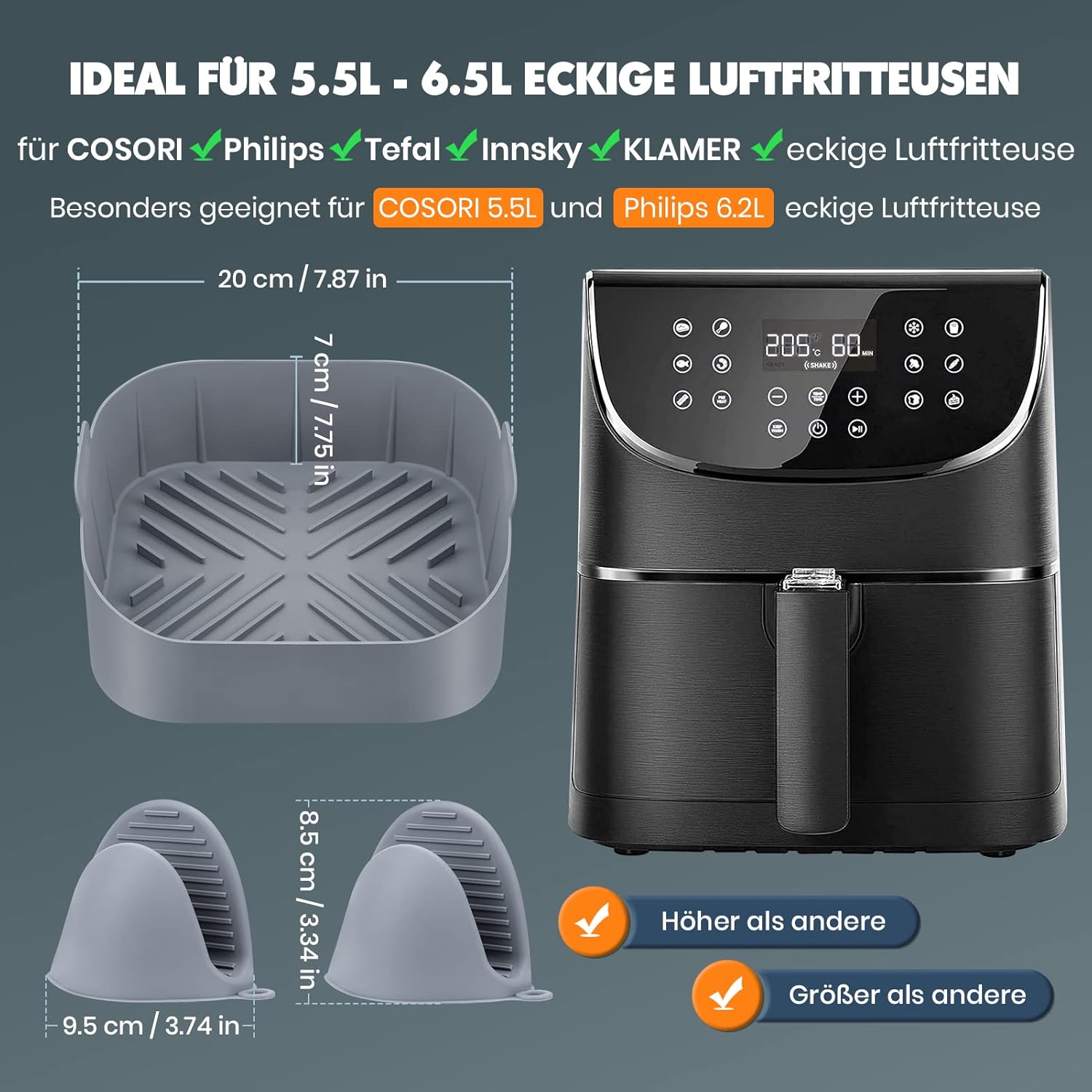 Detalle 2 de BISNIE Silikonform 20 cm für Airfryer