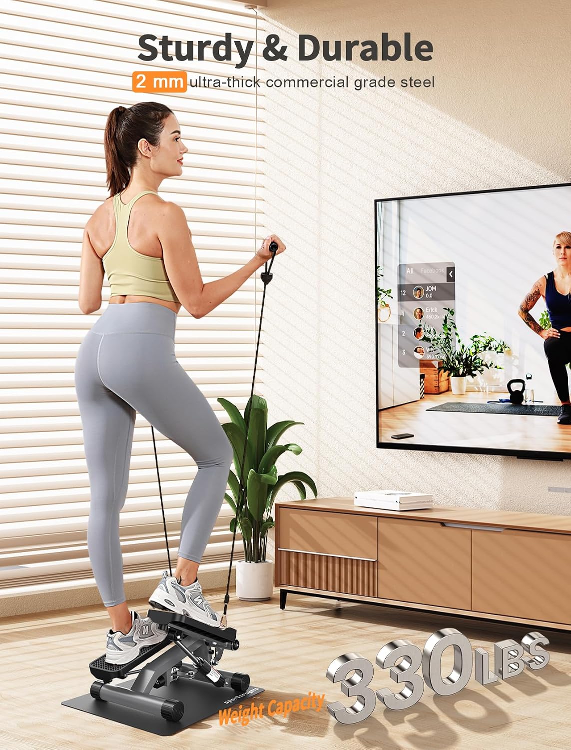 Thumbnail 6 de Sportsroyals Exercise Stair Stepper zu Hause – Testsieger mit Up-Down Swing und Power Ropes