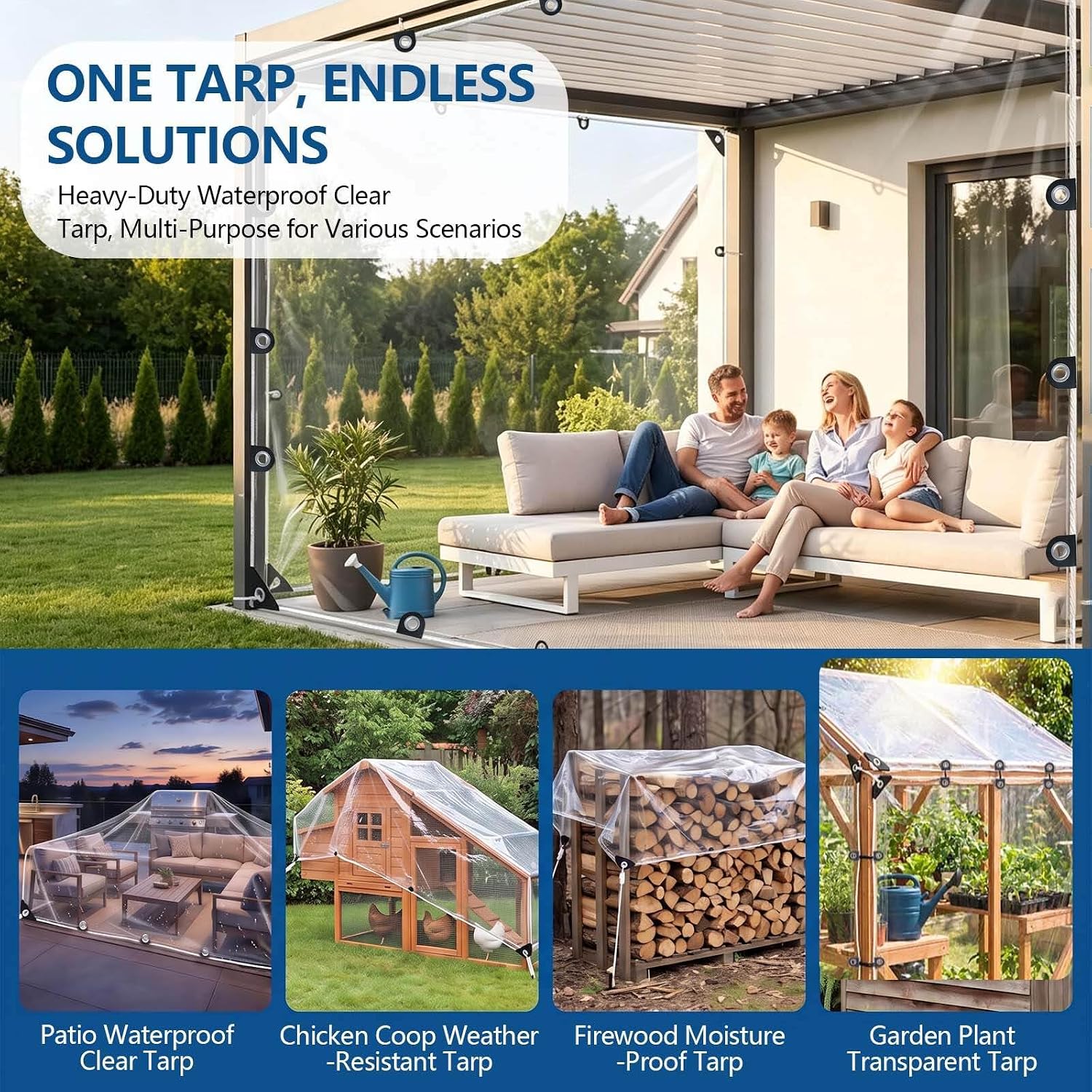Detalle de Clear Vinyl Tarp, 14-Mil