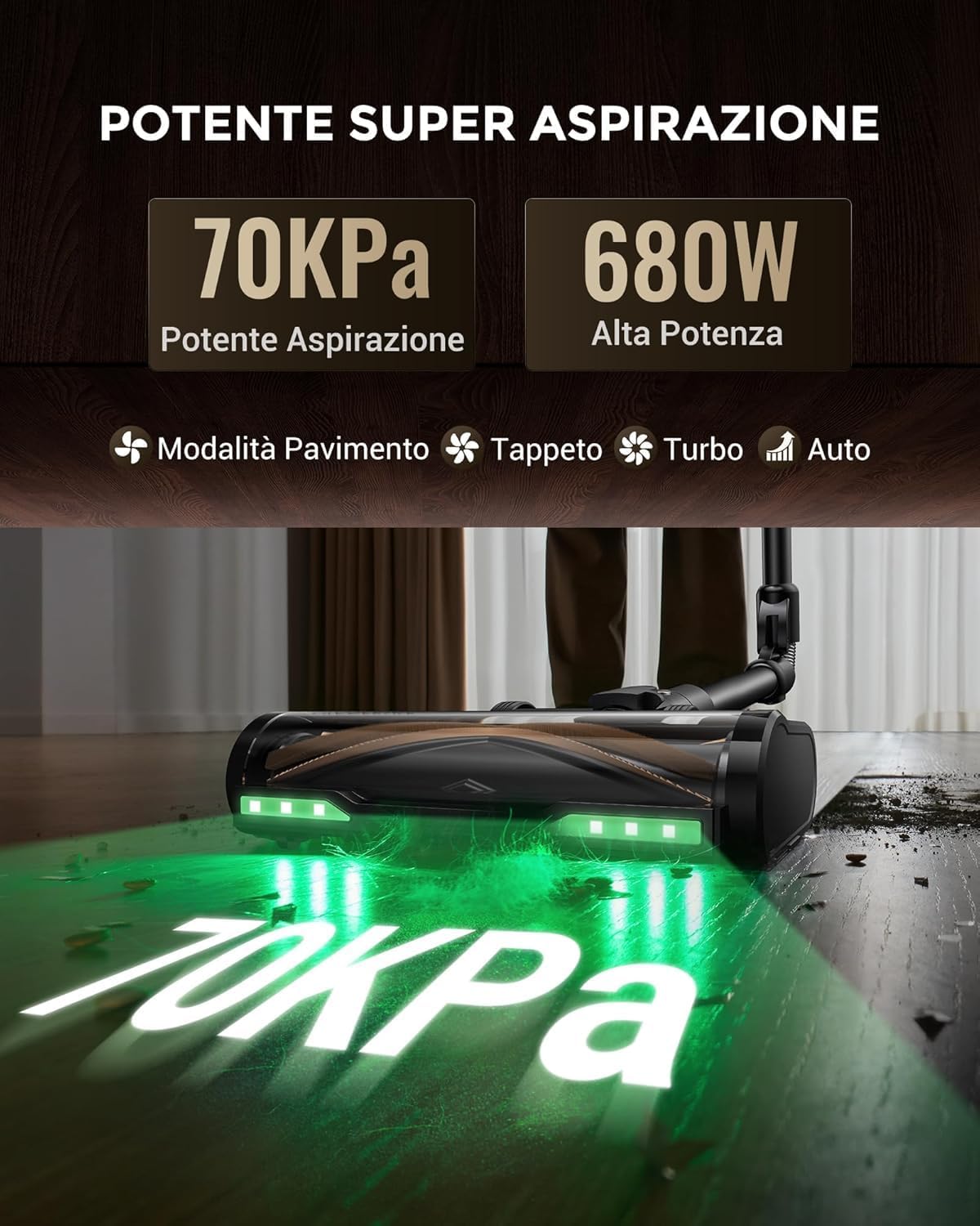 Thumbnail 1 de Proscenic P20+ Aspirapolvere Senza Fili: potenza 70KPa, lavaggio integrato e design pieghevole