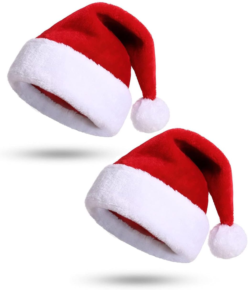 Thumbnail 4 de KONVINIT Deluxe Plush Santa Hat with Faux Fur Pompom