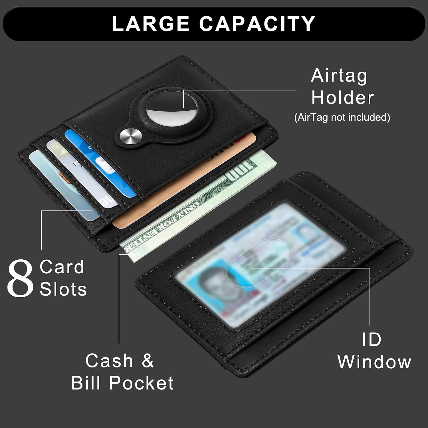 Detalle de Hawanik Slim Minimalist AirTag Wallet with RFID