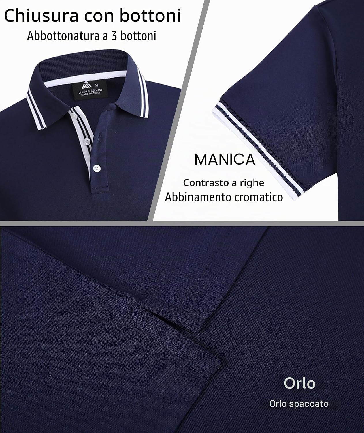 Detalle de SwissWell Polo Uomo Manica Corta: asciugatura rapida e comfort traspirante per sport e tempo libero