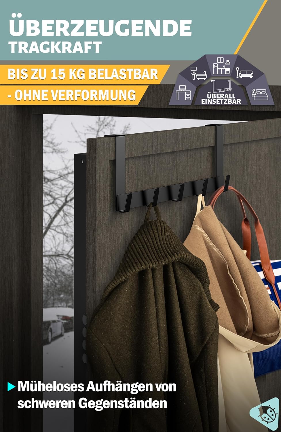 Detalle 1 de Menz Türgarderobe 30 kg Belastung 🪝