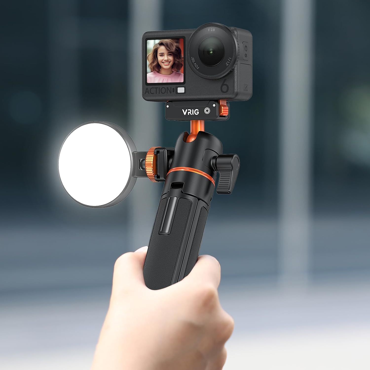 Thumbnail 6 de VRIG 54 cm Action Kamera Selfie Stick Stativ für DJI Osmo Nano/Action 6 mit Zweiwege Magnetverschluss