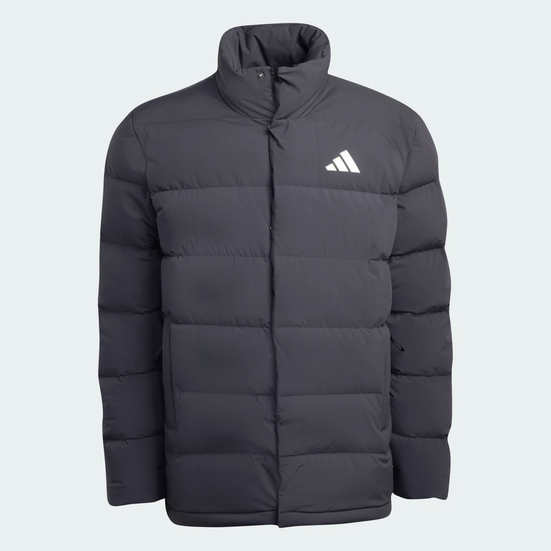 Detalle de Anorak de plumón Helionic CLIMAWARM de Adidas (longitud media) en Negro
