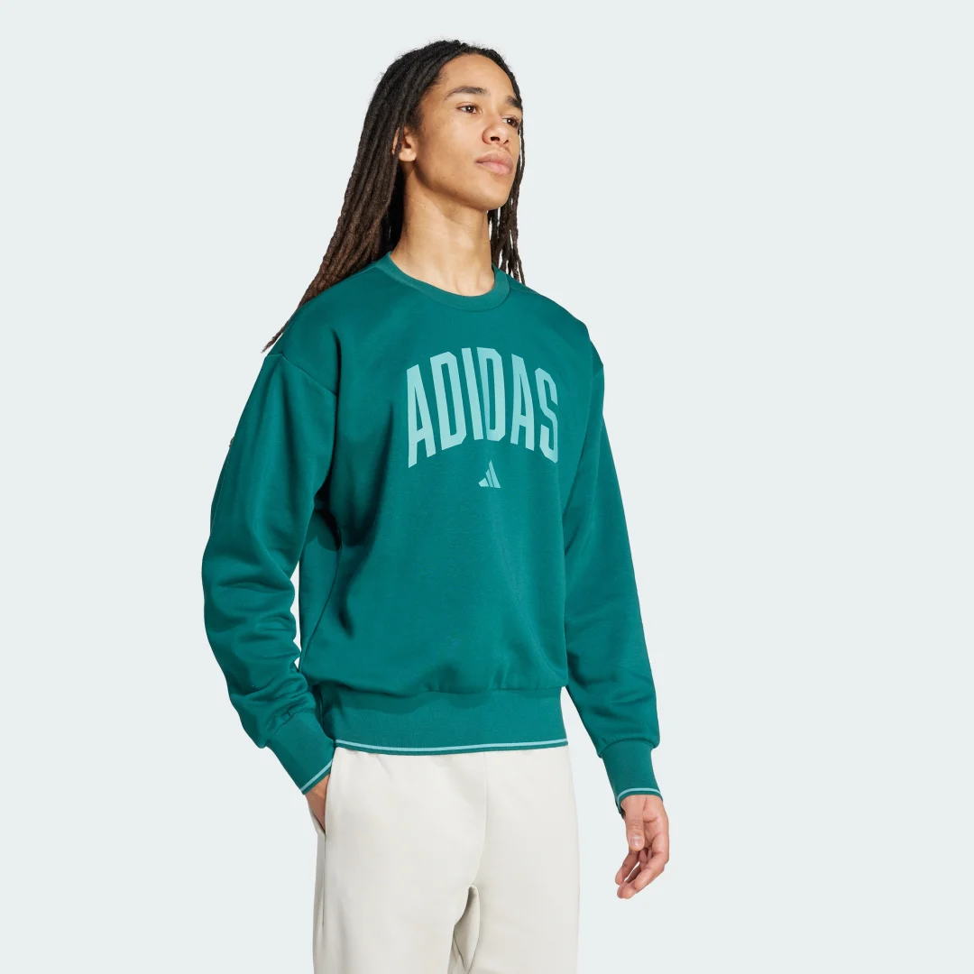 Detalle de Sudadera de inspiración universitaria Adidas — color Verde