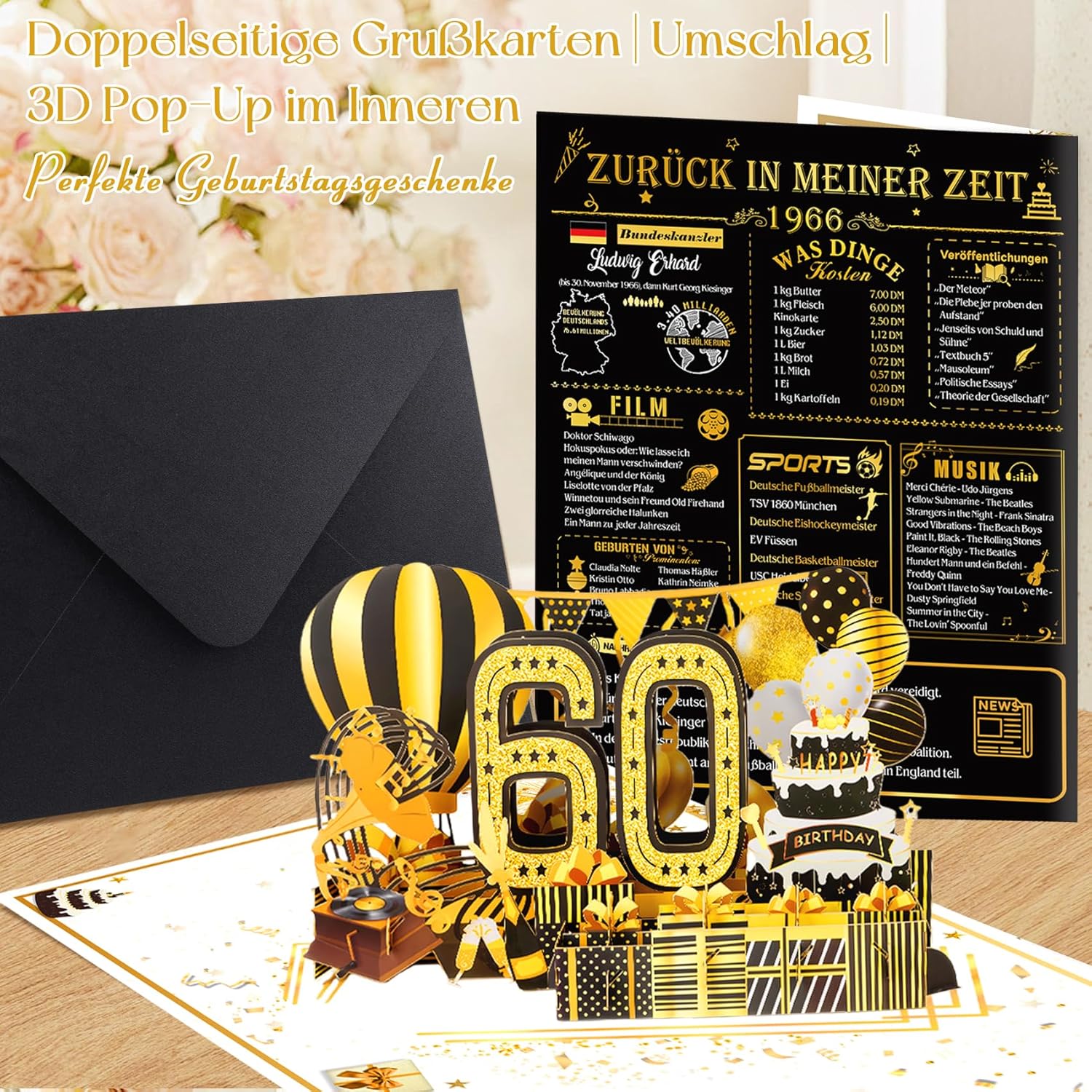 Thumbnail 5 de OLOSONG Geburtstagskarte 60 als 3D Pop-up