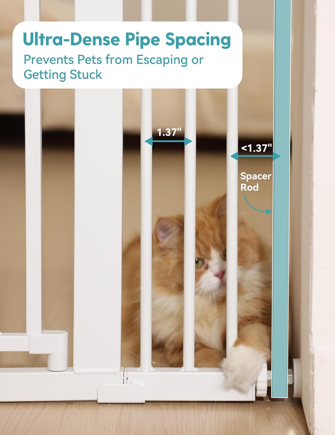 Detalle de No Pawblems Pet Gate 71-inch