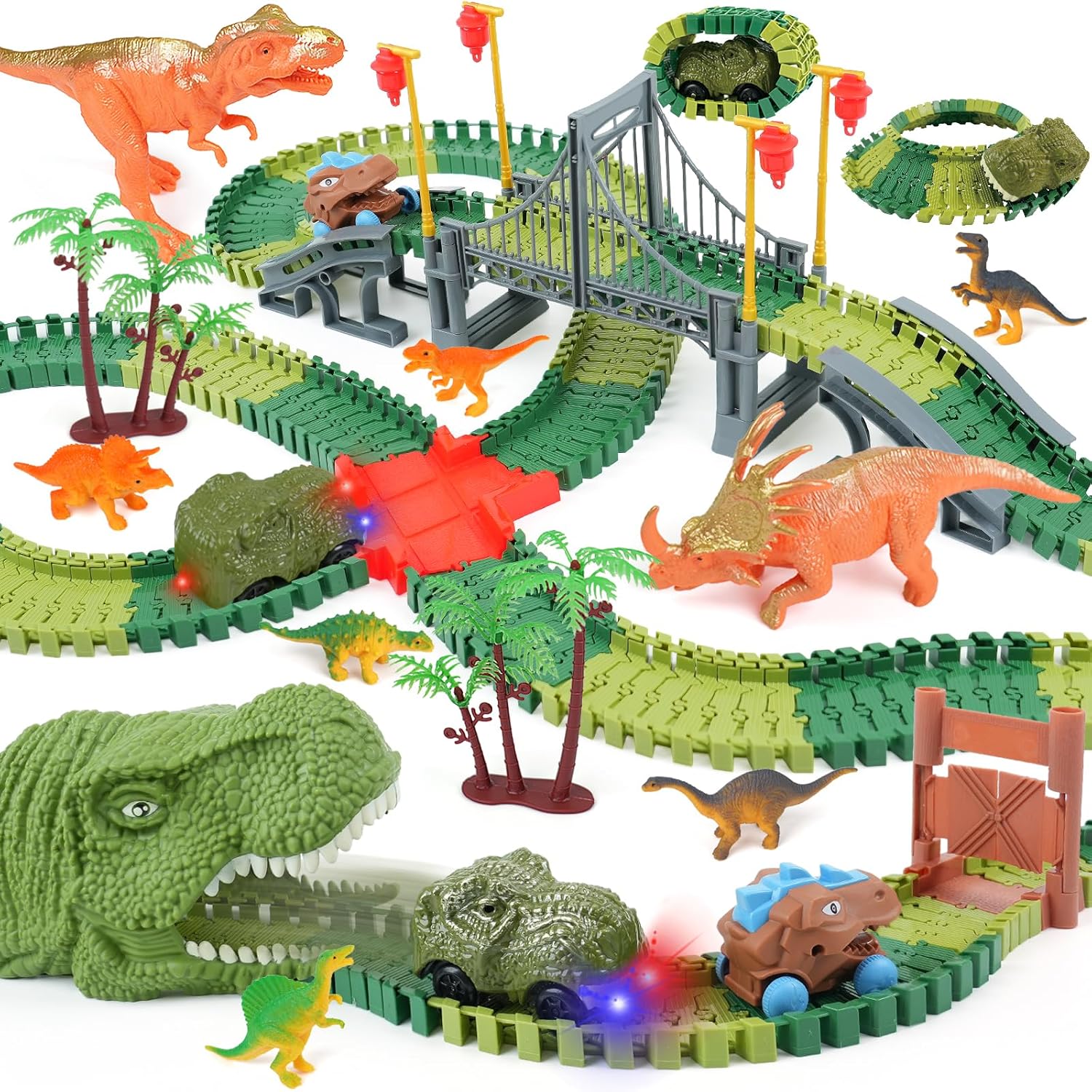 Thumbnail 6 de ToyFuntasy 96-Piece Dinosaur Flexible Track Expansion Kit