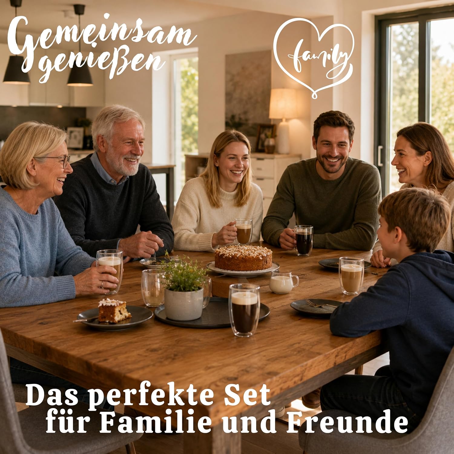 Detalle 2 de LAPRESO® Latte Macchiato Gläser doppelwandig (6er-Set, 350 ml) aus Borosilikatglas – Thermo-Cup Design