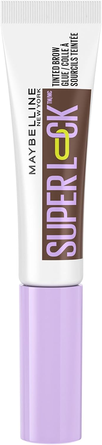 Detalle 2 de Maybelline New York Super Lock Brow Glue – gel à sourcils marron profond, tenue forte sans peler ni coller (brosse intégrée), 8 g