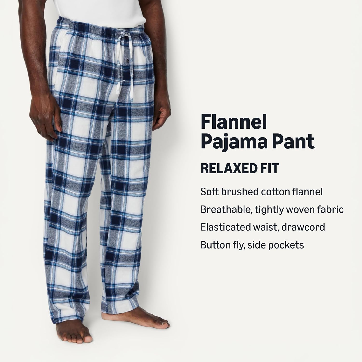Detalle de Amazon Essentials Men's Breathable Flannel Pajama Pant, Relaxed Fit