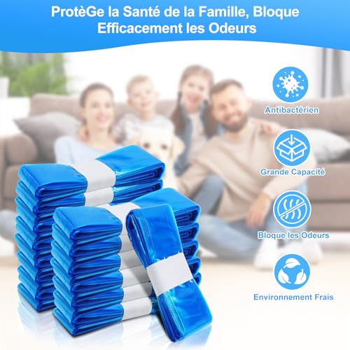 Detalle de NATNAV 15 Pièces Recharge Poubelle à Couche – Sac Bébé 4,5 m × 26 cm, 7 couches et compatibilité universelle