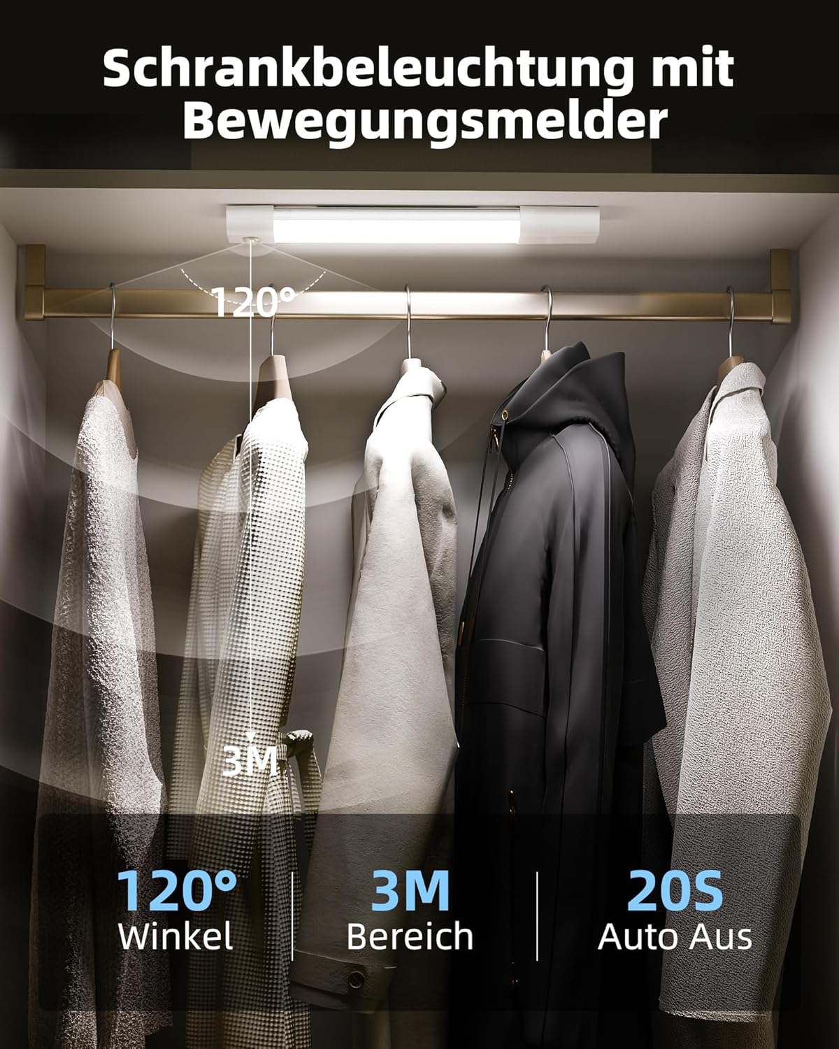 Thumbnail 1 de EZVALO Schrankbeleuchtung 20 cm 3er-Set