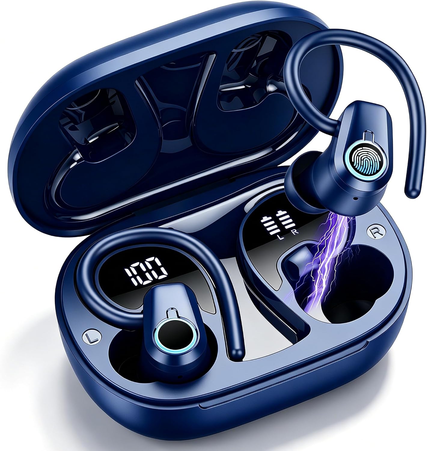 Detalle de Bluetooth Kopfhörer Sport 2026 – Kabellose In-Ear mit IP7, 50 Std Spielzeit, Bluetooth 5.3, USB‑C, Blau