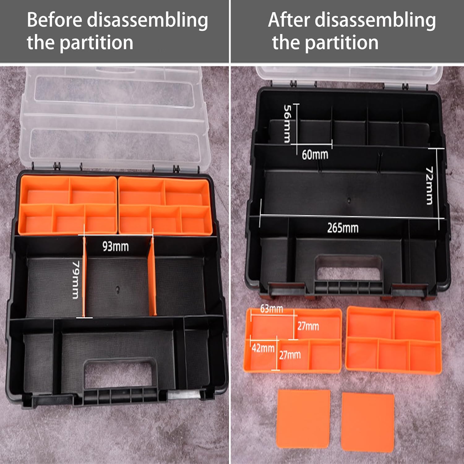 Thumbnail 6 de CHSG Divided Storage Box: Tool Storage Organizer with Detachable Compartments