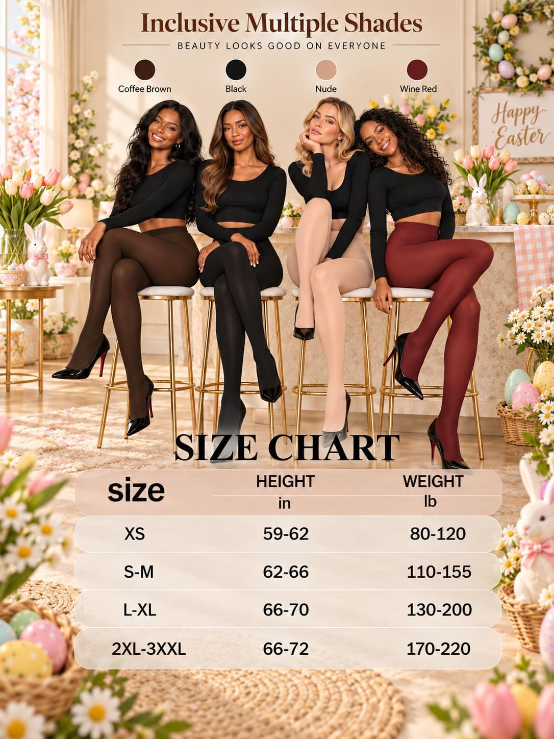 Thumbnail 4 de Hiltzo Fashion Women's 80D Semi-Opaque Footed Tights