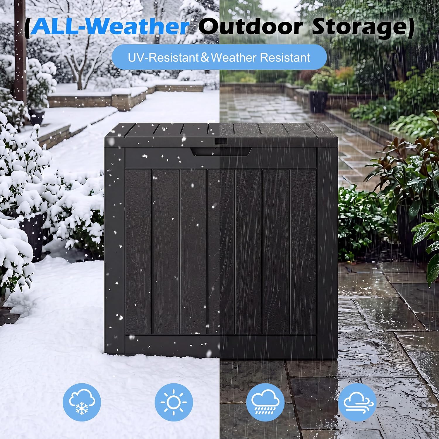 Detalle 2 de WTFGO Outdoor Storage Box, 32 Gallon