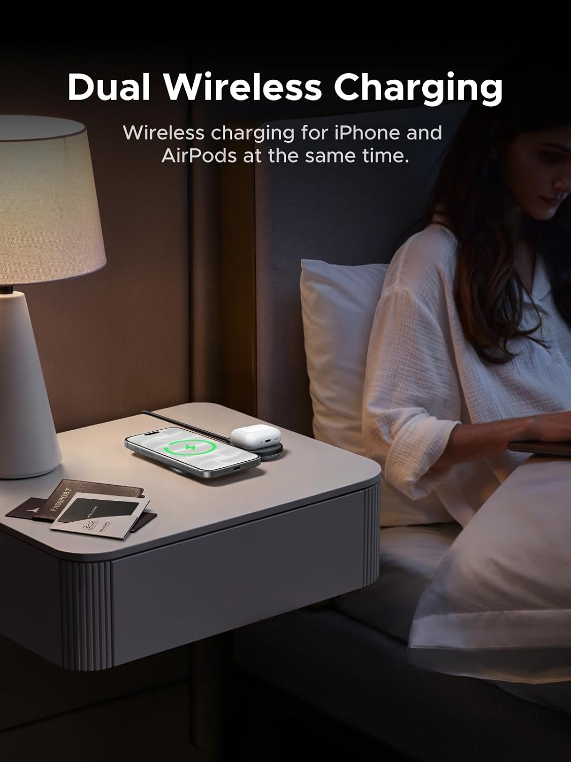 Detalle de UGREEN W759 MagFlow 25W Qi2 Foldable Magnetic Wireless Charger