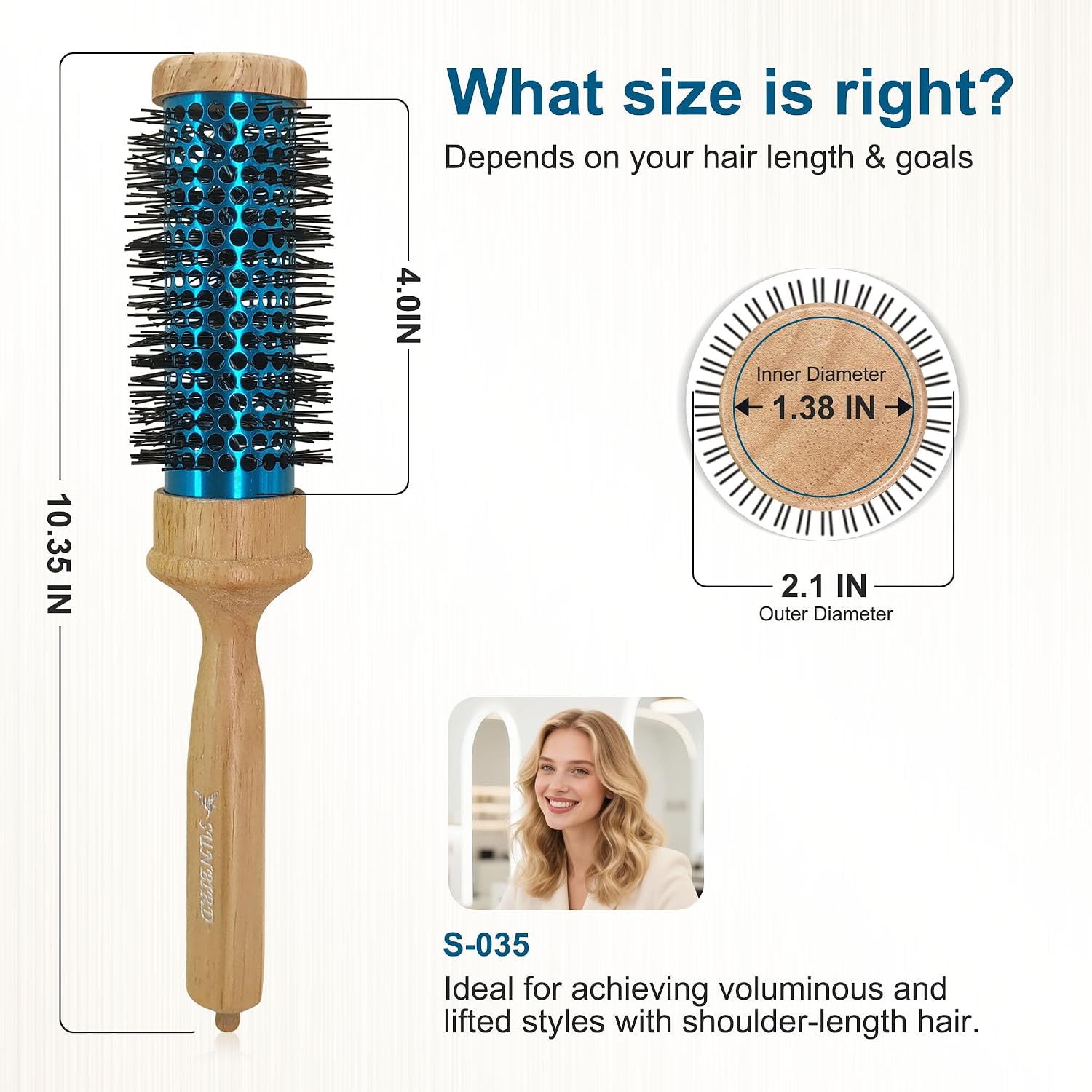 Thumbnail 1 de SUNBIRD round hair brush, 2.1-inch