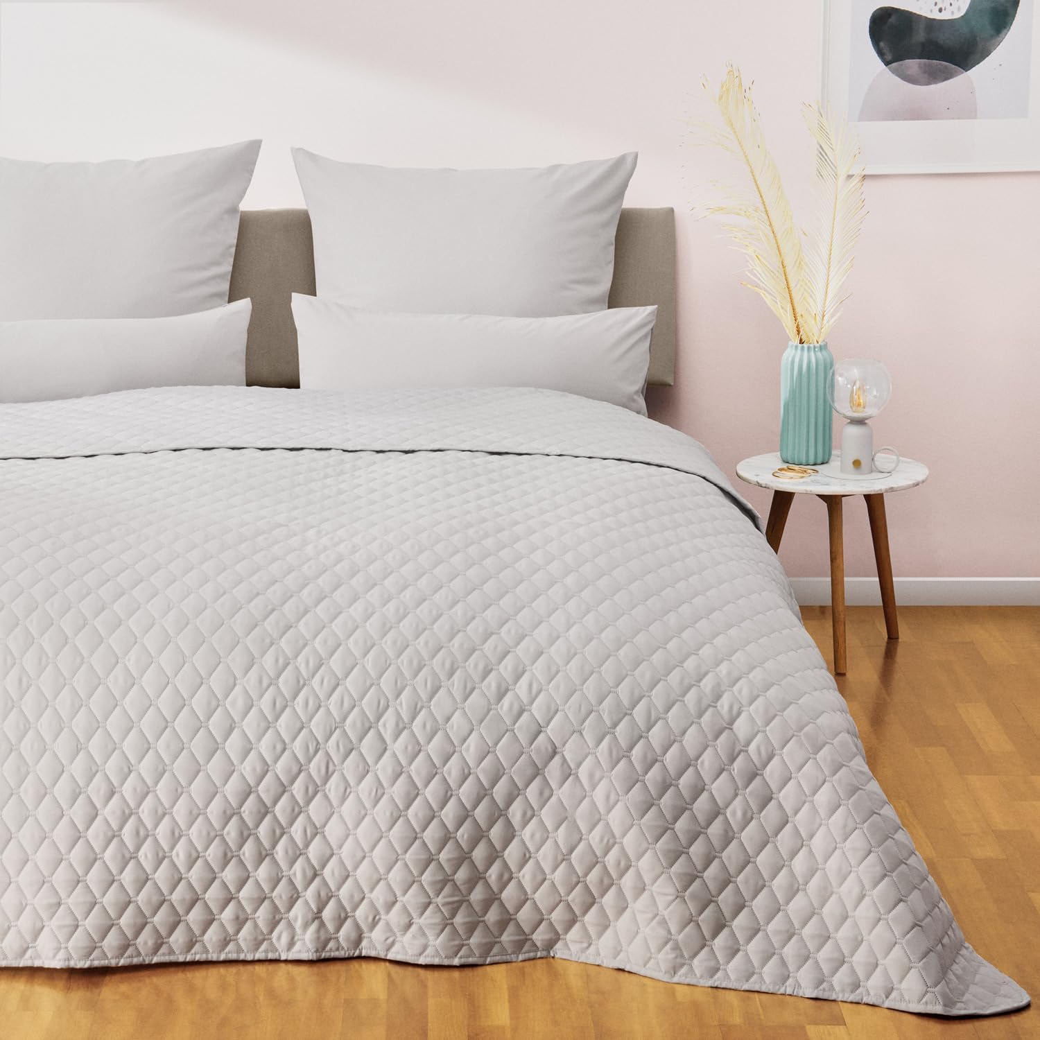 Detalle de Blumtal EB0257 bedsprei 220 x 240 cm, lichtgrijs polyester