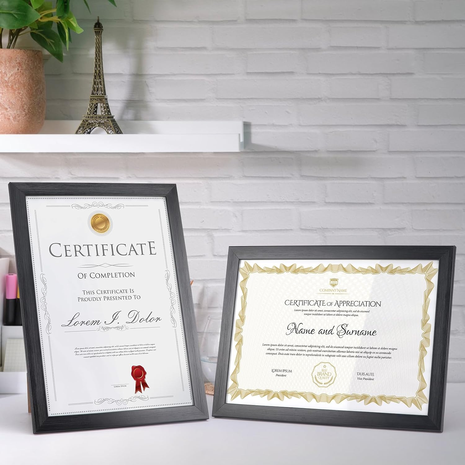 Detalle de Giftgarden 12 Pack A4 Black Photo Frames – versatile display for photos, certificates and artwork